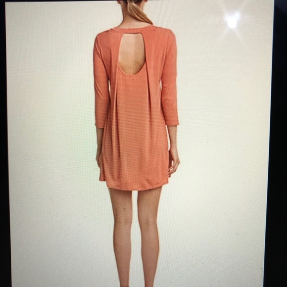 Bcbgeneration Womens Open Back Shift Dress 3/4 sleeves Rose Size XXS - Picture 2 of 9